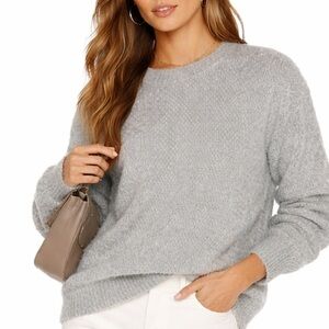Twik Soft Heather Gray Crew Neck Sweater